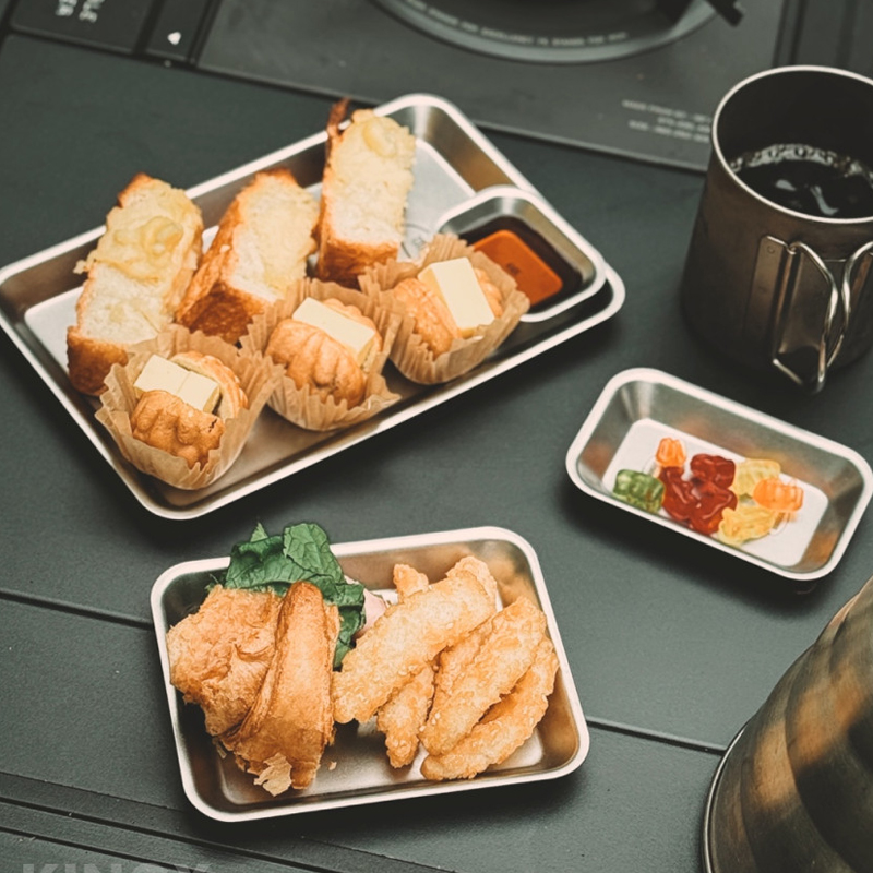 키녹스 하프 스택 사각 접시 4P 세트 반합 백패킹 그릇