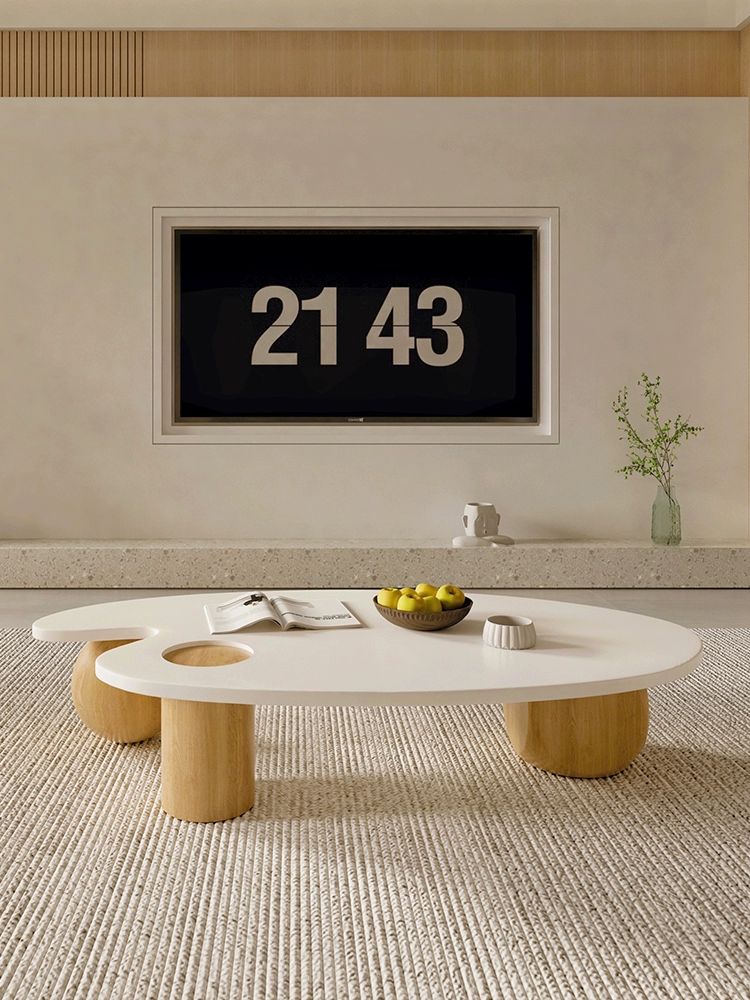 비정형 디자인 원목테이블 베이직 소파 좌탁 티테이블 120x60x31 월넛 조립 - 상세 이미지 5