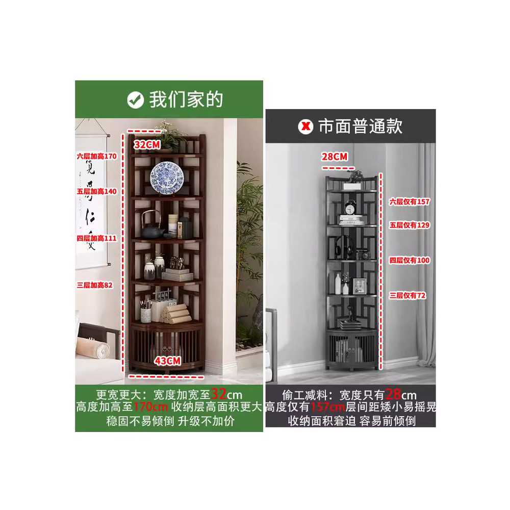 원목 코너선반 인테리어 수납 거실 주방 사무실 펜트리 5단 - 상세 이미지 2
