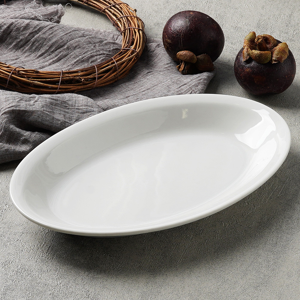 SATURNIA 로마 접시 오븐용 디저트 원형 오발 그릇 25cm, 플렛타원 - 상세 이미지 2