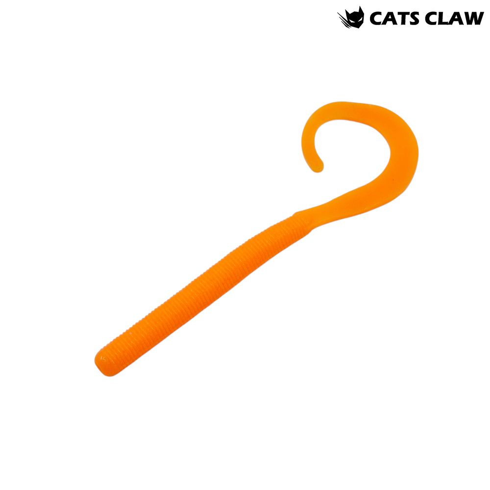 캣츠크로우 컬리테일 C테일 배스웜 광어 선상 캐스팅 021 오렌지, 10cm(4인치) - 메인 이미지