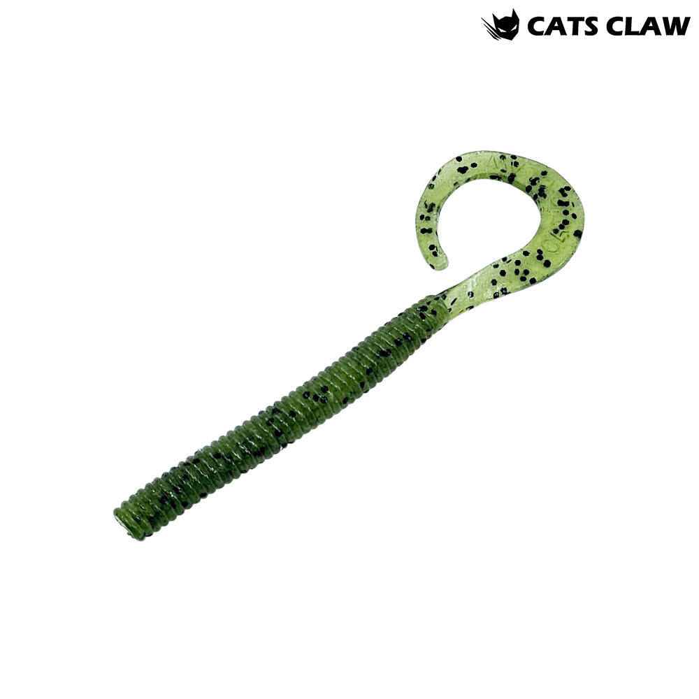 캣츠크로우 컬리테일 C테일 배스웜 광어 선상 캐스팅 027 워터멜론, 10cm(4인치) - 상품 이미지