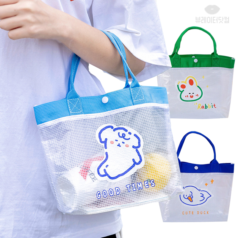 뷰레이터닷컴 애니멀 방수 미니 에코백 토트백 유치원 초등학생 선물 가방