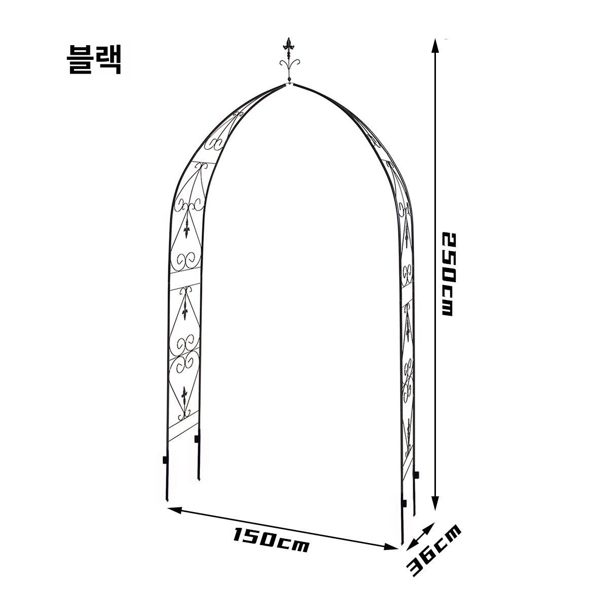 장미 넝쿨 장미아치 프레임 울타리정원 화단 식물 철제 화이트 대형 - 상세 이미지 5