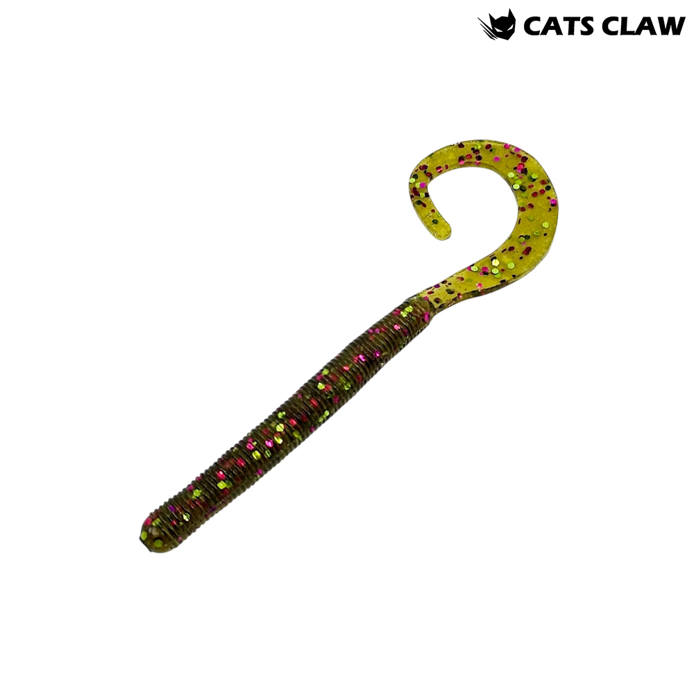 캣츠크로우 컬리테일 C테일 배스웜 광어 선상 캐스팅 034 워터멜론 믹스, 10cm(4인치) - 상품 이미지