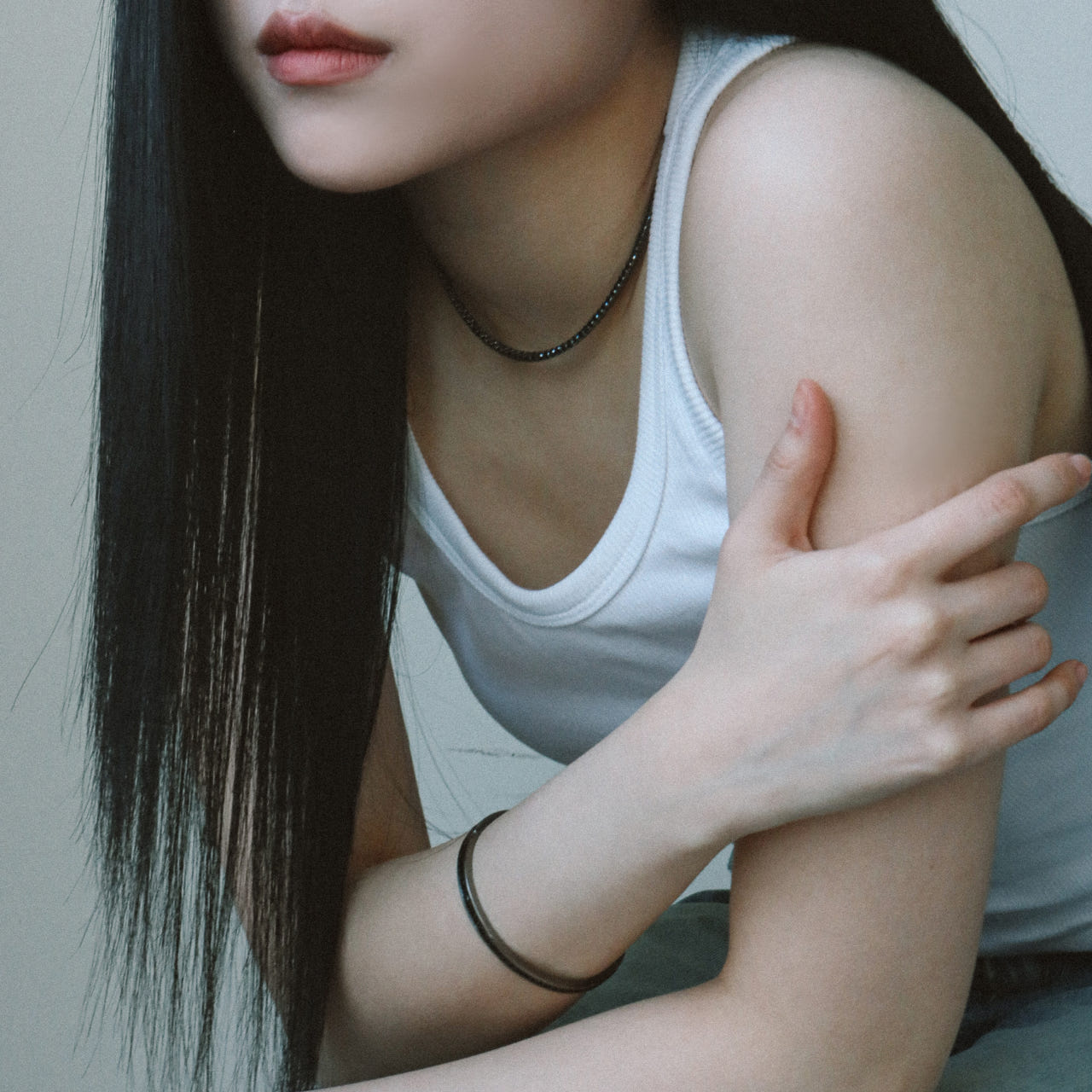 블랙 스퀘어 큐빅팔찌 뱅글 브리슬릿 팔찌 - 상품 이미지