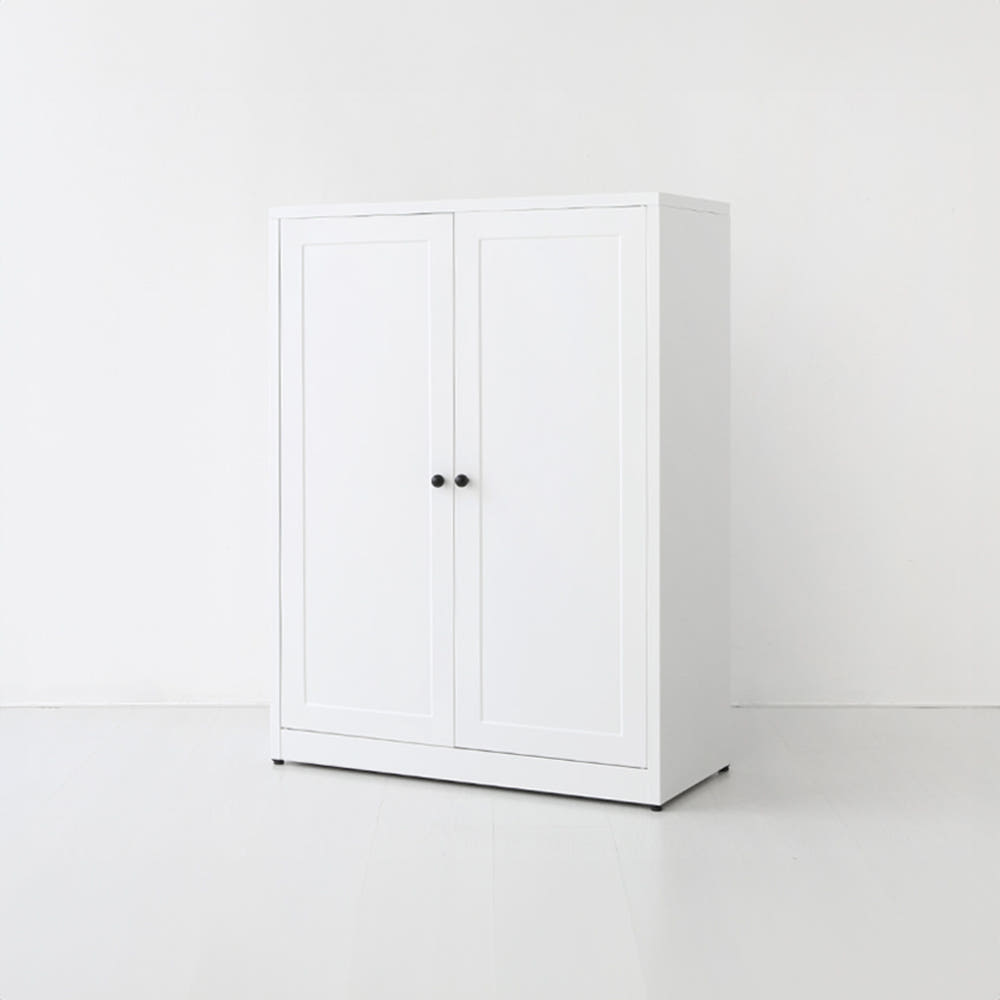 MKB 빈티지캐비넷 세로중 2문 수납장 일반형 화이트 800x350x1080mm, 3단, 화이트 8148.5713 이미지 8