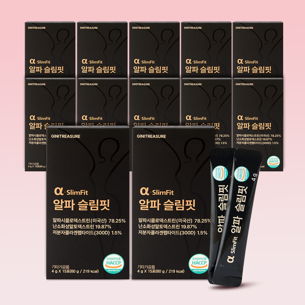 지니트레저 알파CD 3130mg 알파슬림핏 알파시클로덱스트린 제로파우더 15포, 12개 - 메인 이미지