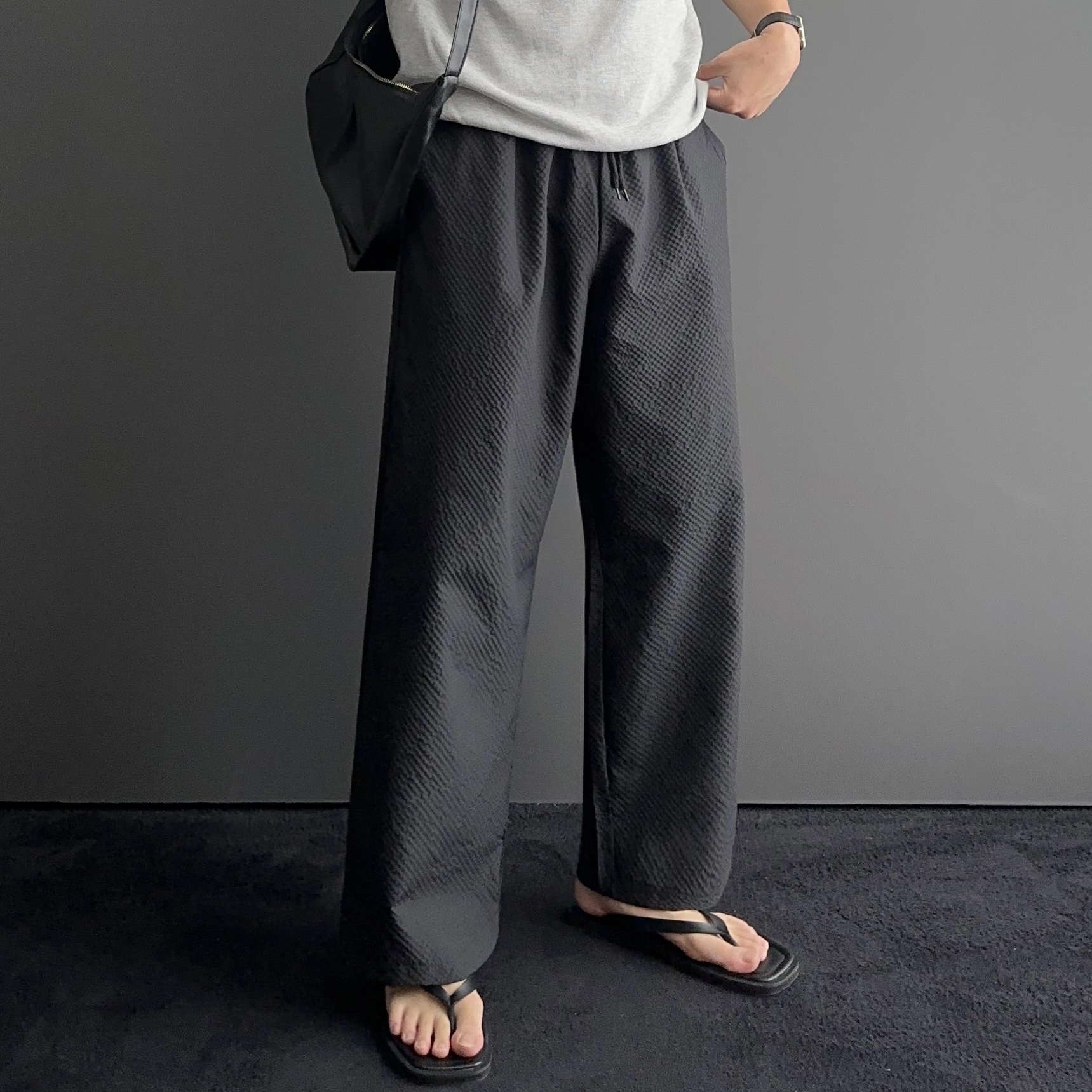 1+1 남자여름긴바지 남자시어서커팬츠 나일론팬츠 남성통바지 구김없는바지 - 상세 이미지 4