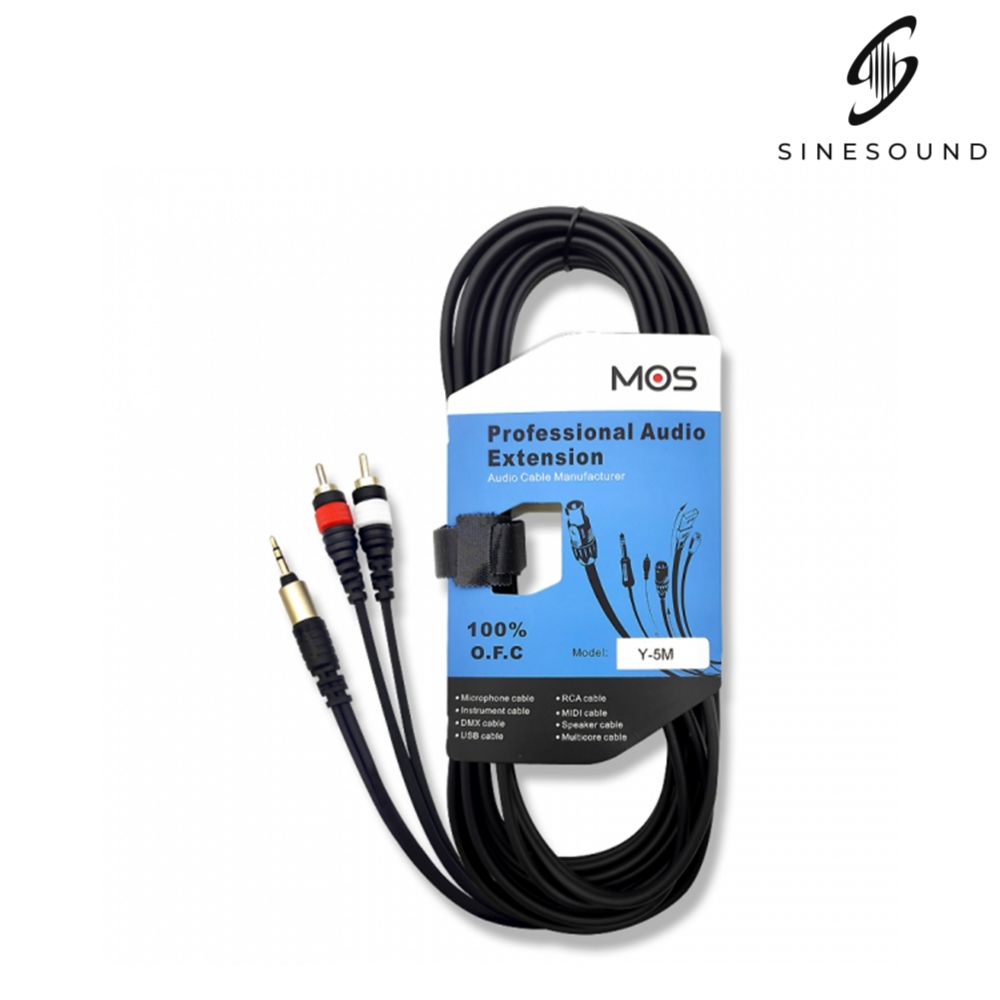 모스 MOS Y- 3.5mm-RCA 2P 폰잭 이어폰 AUX 길이 선택 5m, 1개 - 상품 이미지
