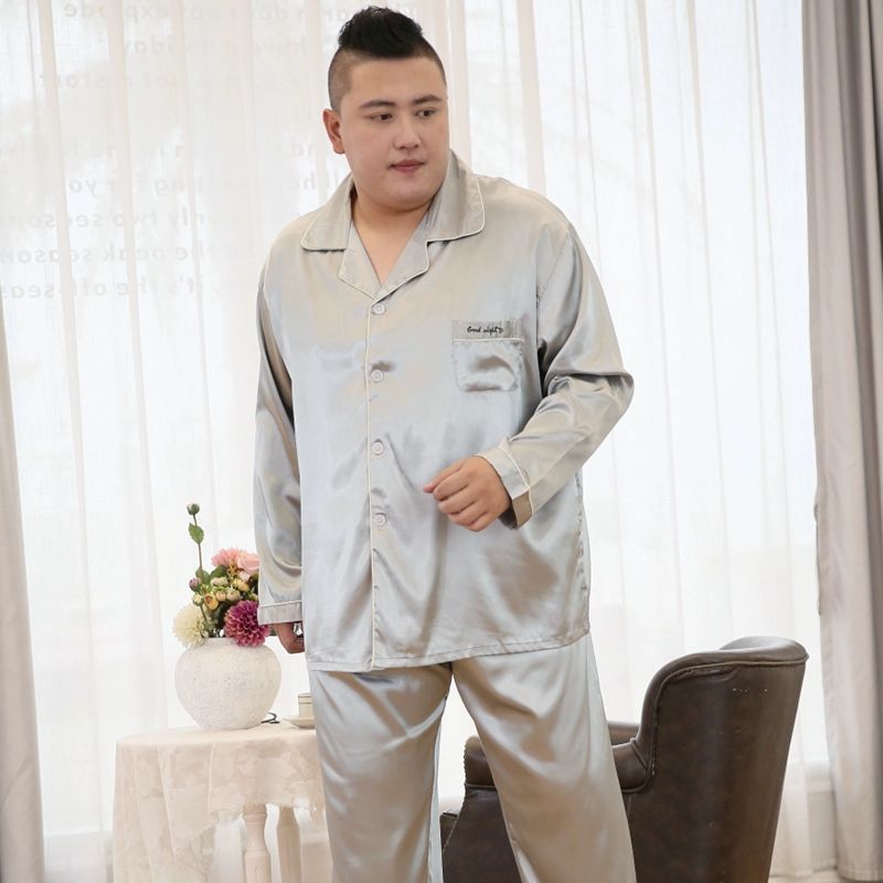 빅사이즈 실크 잠옷 파자마 남성 6XL 5XL 블루 기질 반팔 반바지 4XL(kg) - 상세 이미지 2