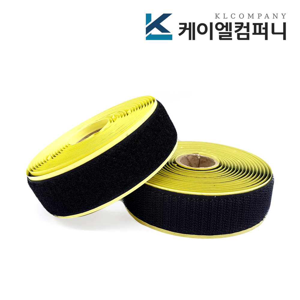 국산 튼튼한 접착벨크로 뒷면테이프 1개, 검정색보들이, 2cm x 1M - 상품 이미지
