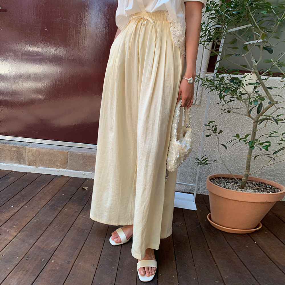 (무배)모요이 와이드 밴딩 팬츠 - 상세 이미지 4