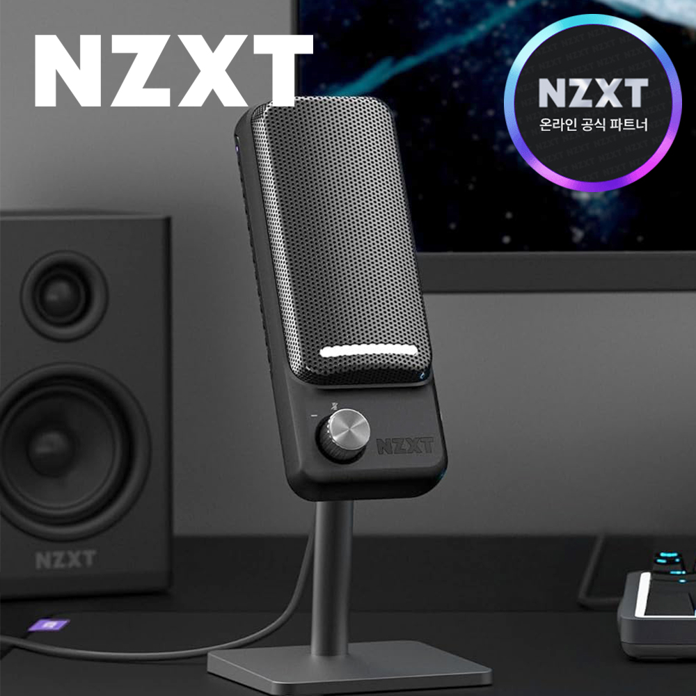 [국내정발] NZXT 캡슐 엘리트 콘덴서 방송용 USB 스탠드 마이크 블랙