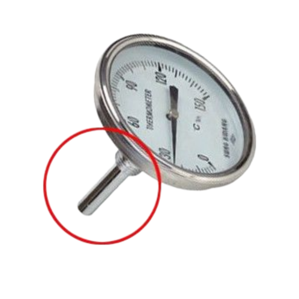 온도계 웰 75L 100L 150L 200L 크롬도금 황동 PT 1/2 - 상세 이미지 2