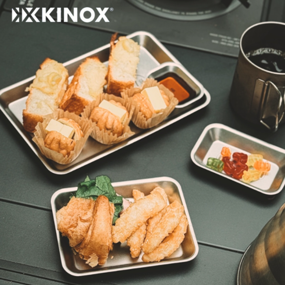 키녹스 스텐 하프스택 사각접시 4종 세트 캠핑 백패킹 그릇