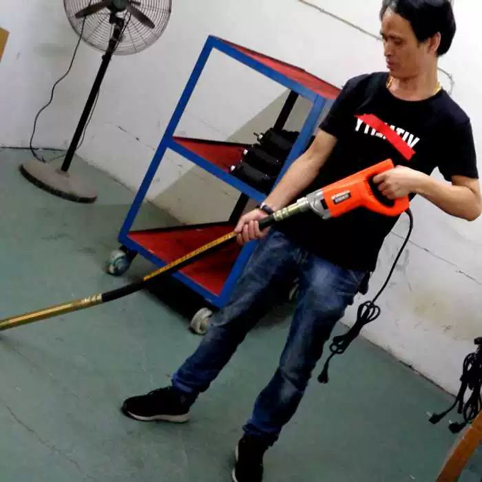 발브레다 콘크리트 타설작업 공구리 산업 바이브레이타 등급 1000W 단기형 빨강 노랑 파랑 - 상세 이미지 4