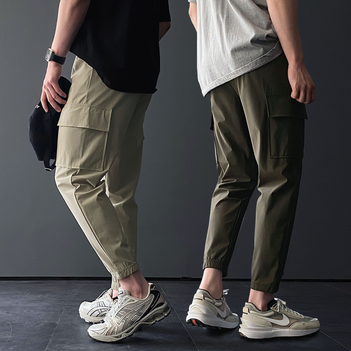 1+1 여름카고바지 남성냉장고바지 쿨팬츠 남자조거팬츠 - 상품 이미지