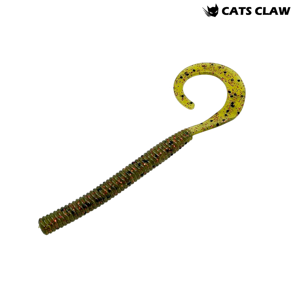 캣츠크로우 컬리테일 C테일 배스웜 광어 선상 캐스팅 026 워터멜론 레드, 10cm(4인치) - 상품 이미지