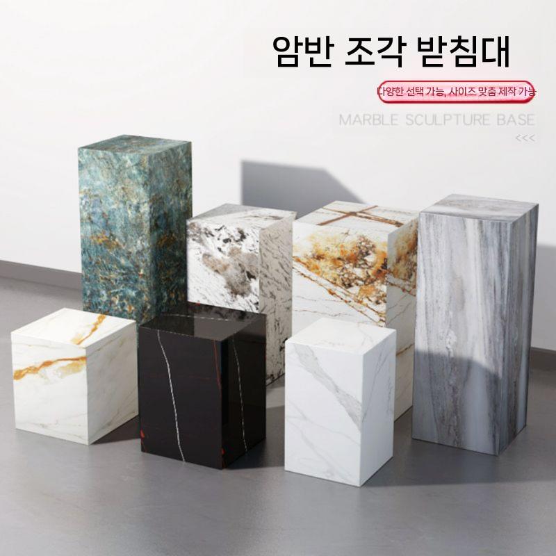 전시다이 육각형 장식품 14KG 45x20cm 스탠드 천연석 디스플레이 블랙 - 상세 이미지 2