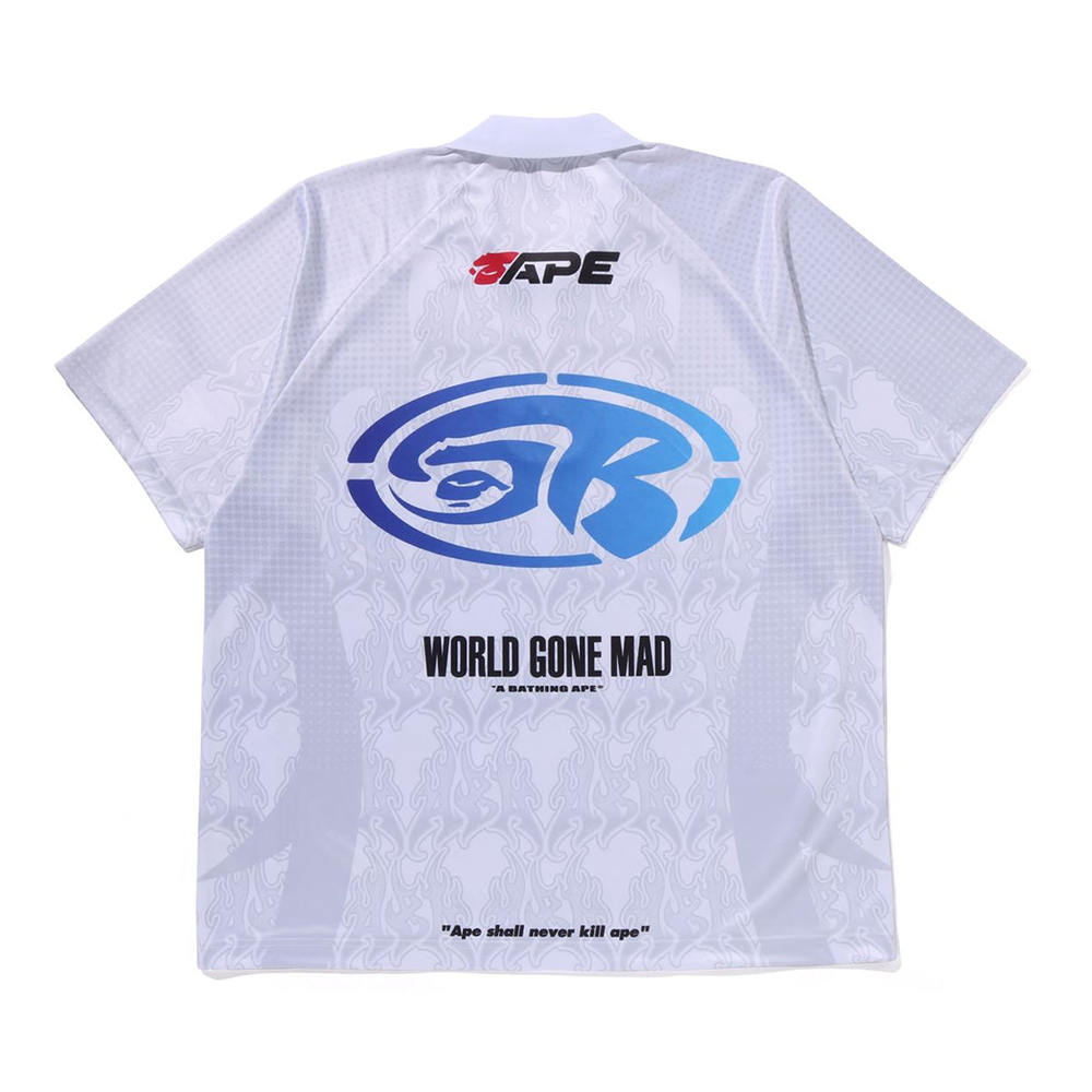 베이프 반팔티 FLAME PATTERN OVERALL PRINT HALF ZIP RELAX FIT POLO SHIRT 1L30-112-304 - 상세 이미지 2