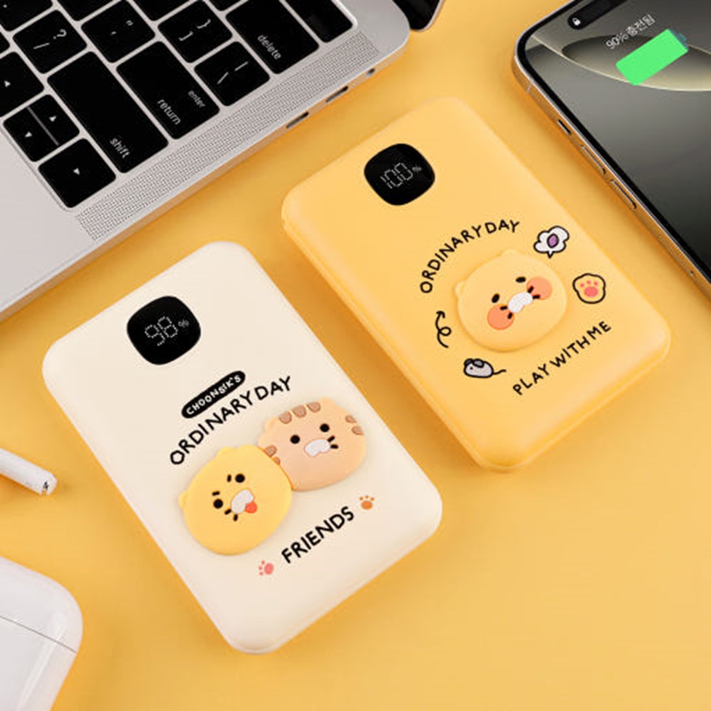 춘식이 보조배터리 고속 휴대용 충전기 대용량 10000mAh 카카오 굿즈 아이보리 - 상세 이미지 2
