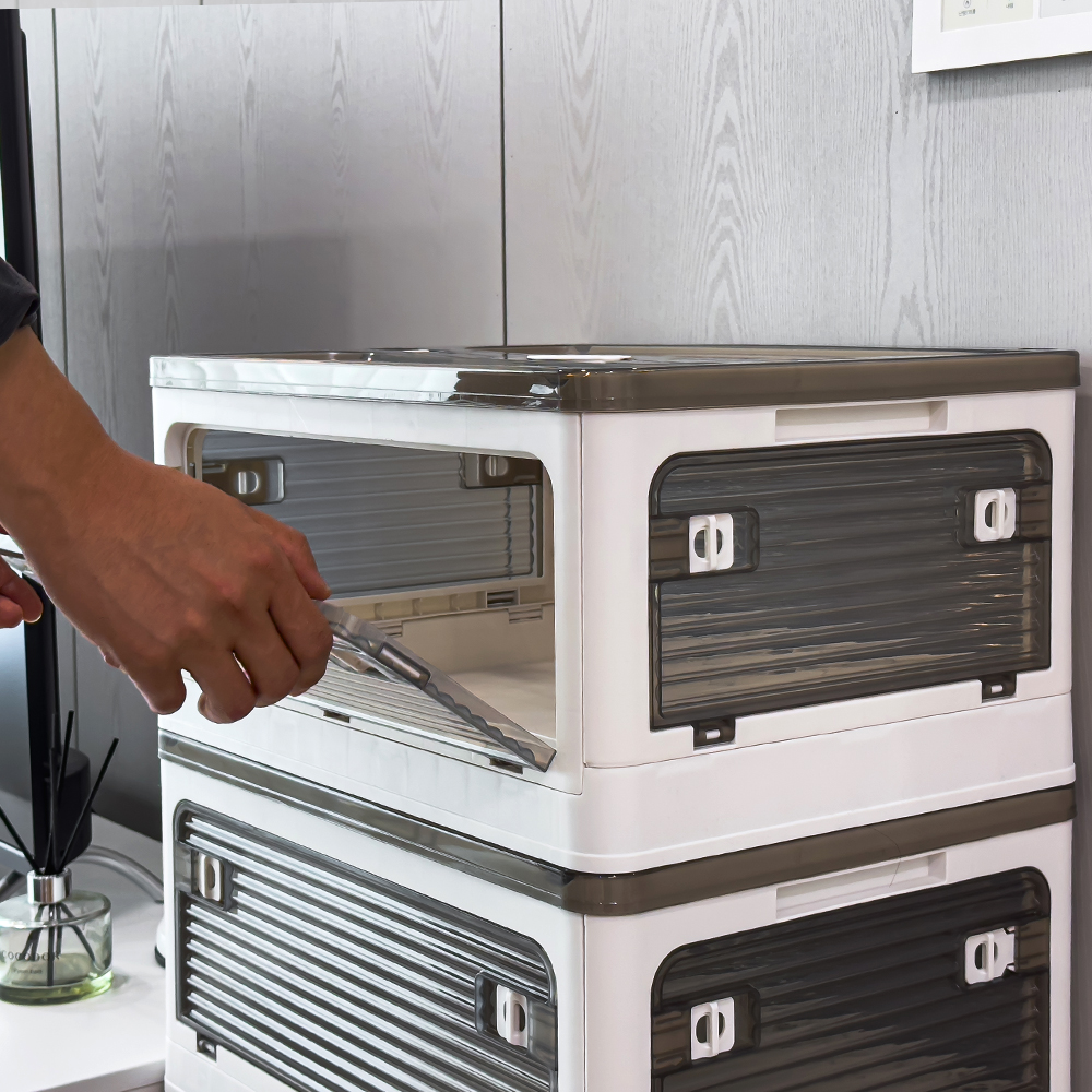 [단독] 코드86 폴딩박스 접이식 리빙박스 옷 정리함 옷장 수납함 책보관함 중형 40L