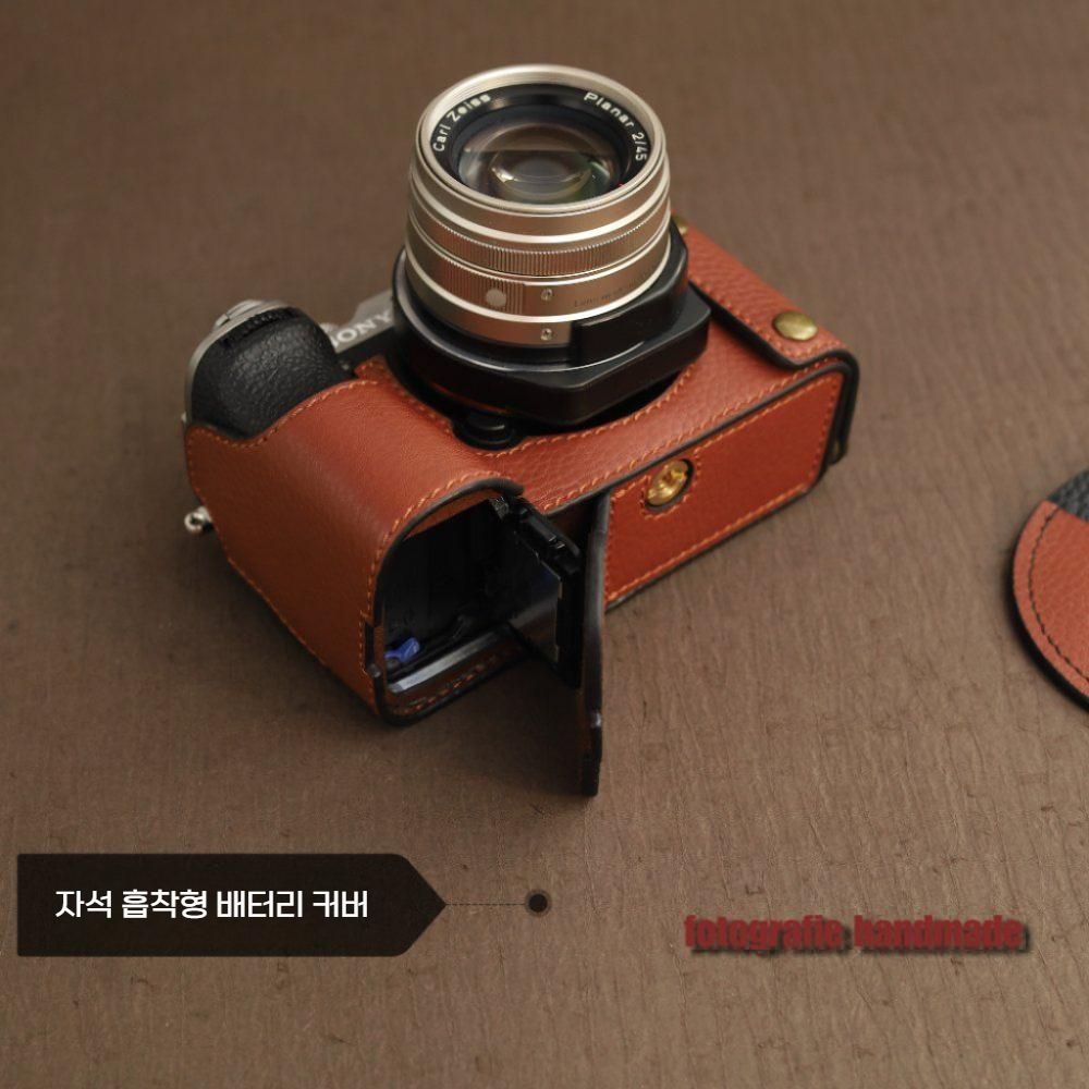 소니 A7C 2세대 케이스 수제 가죽 보호 커버 베이스 카메라 가방 어깨끈 - 상세 이미지 2