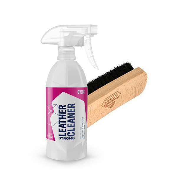 기온쿼츠 레더클리너 스트롱 500ml + SGCB 디테일링 가죽브러쉬 - 상품 이미지