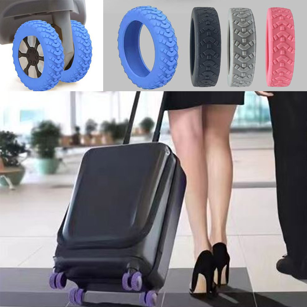 캐리어 바퀴 커버 4세트 이동 소음방지 실리콘 타이어 - 상품 이미지