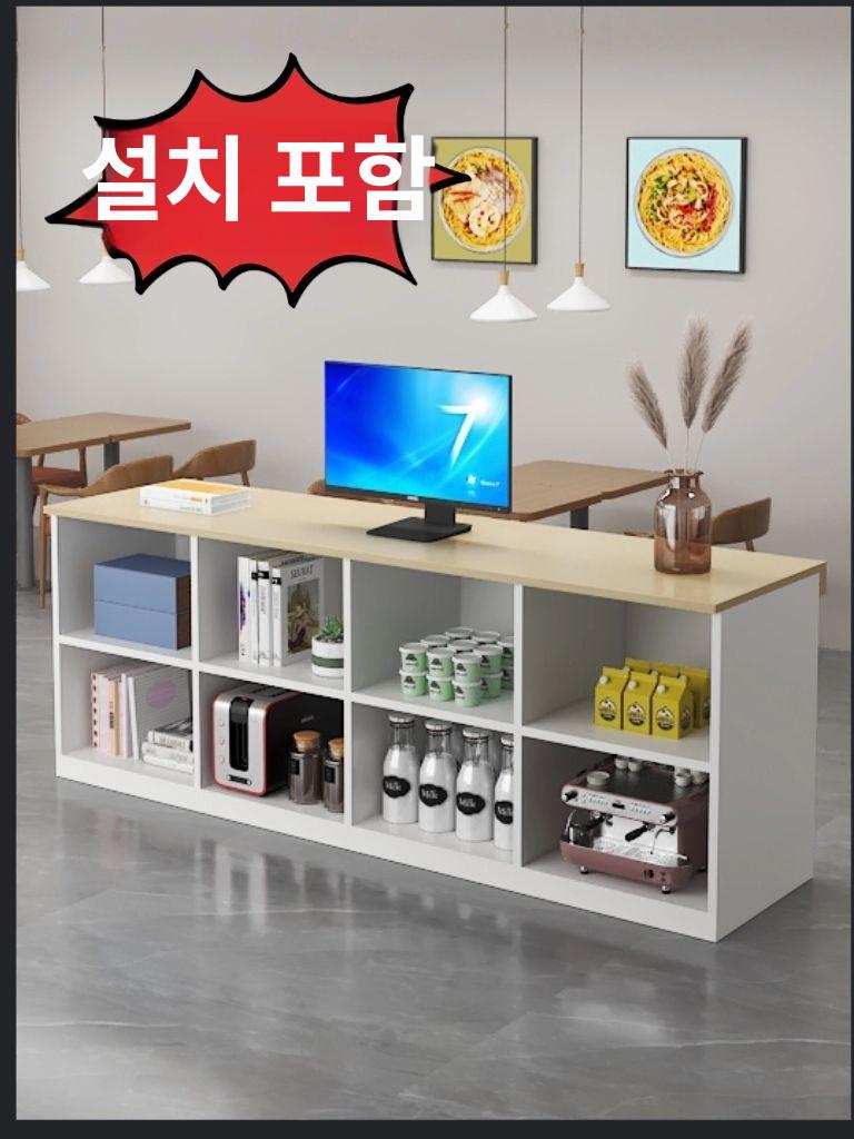 테이블 카운터 안내 병원 인포데스크 데스크 로비 전체 화이트 100x50x100cm - 상세 이미지 4