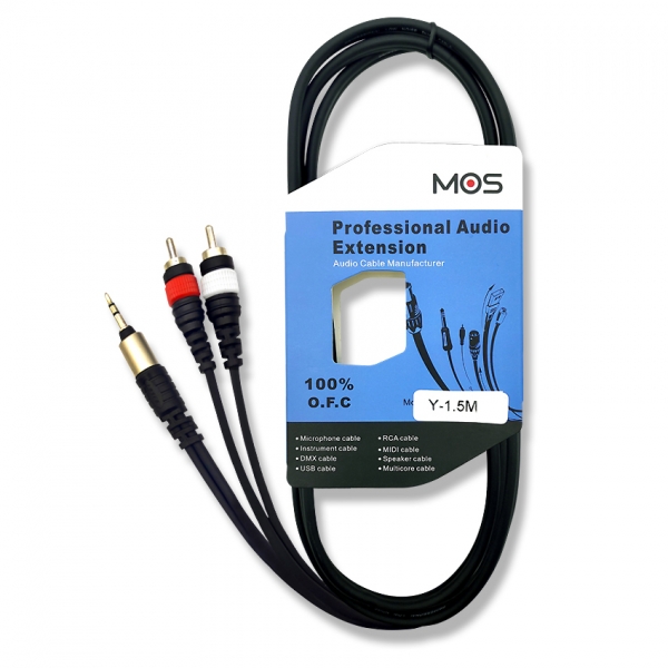모스 MOS Y- 3.5mm-RCA 2P 폰잭 이어폰 AUX 길이 선택 1.5m, 1개 - 상세 이미지 2