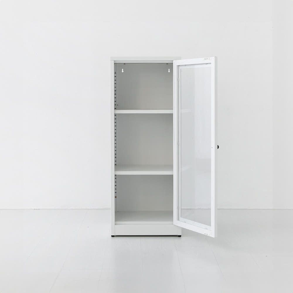 MKB 빈티지캐비넷 세로중1문 유리형 425x350x1080mm, 1단, 화이트 3892.8093 - 상세 이미지 3