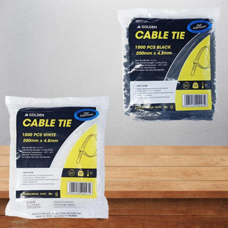 케이블타이 200mm x 4.8mm 1000개입 소프트웨어 액세서리 포장재 주변기기 장식