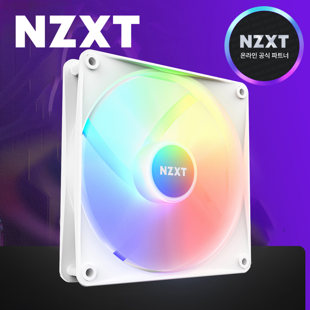 [국내정발] NZXT F140 RGB CORE 140mm 컴퓨터 쿨링팬 화이트 - 상품 이미지
