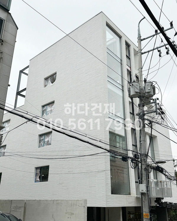 모노타일 롱와이드 500x50x17T 모던퓨어화이트 / 하다건재 시공사례