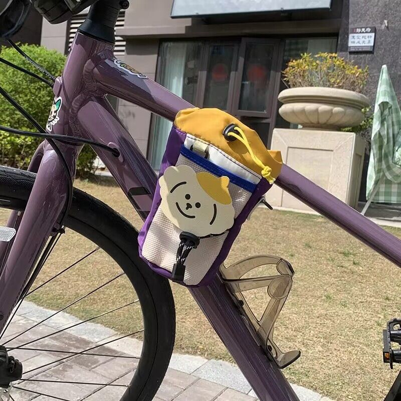 자전거컵홀더 텀블러 물병 거치대 스쿠터 음료 파우치 하얀멍멍이