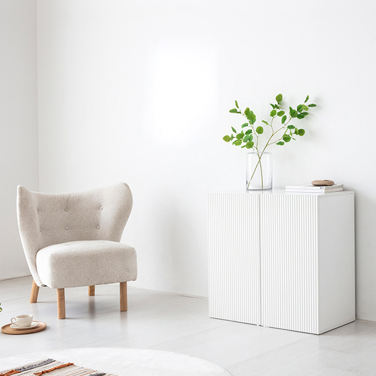 피크 2문 낮은수납장 템바 화이트 795X415X780MM, 2단, 화이트 8887.0698 - 상세 이미지 2