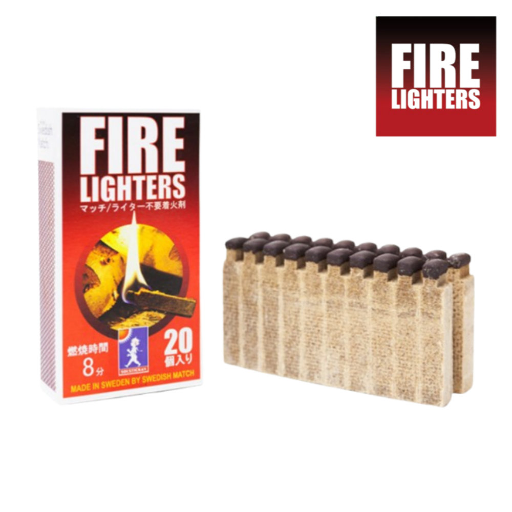 파이어라이터스 고체연료 성냥 불멍 착화제 불쏘시개 20P 불멍장작