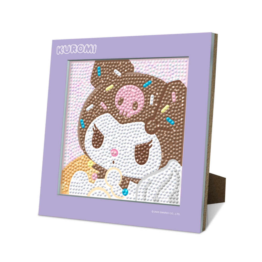 산리오 보석 비즈 십자수 액자형 쿠로미15x15cm BS15-02 - 메인 이미지