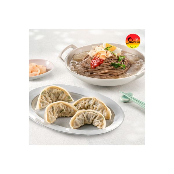 유가네 물비빔막국수 4인분 + 육거리소문난 고기만두 2팩 : 알뜰살뜰살림살이