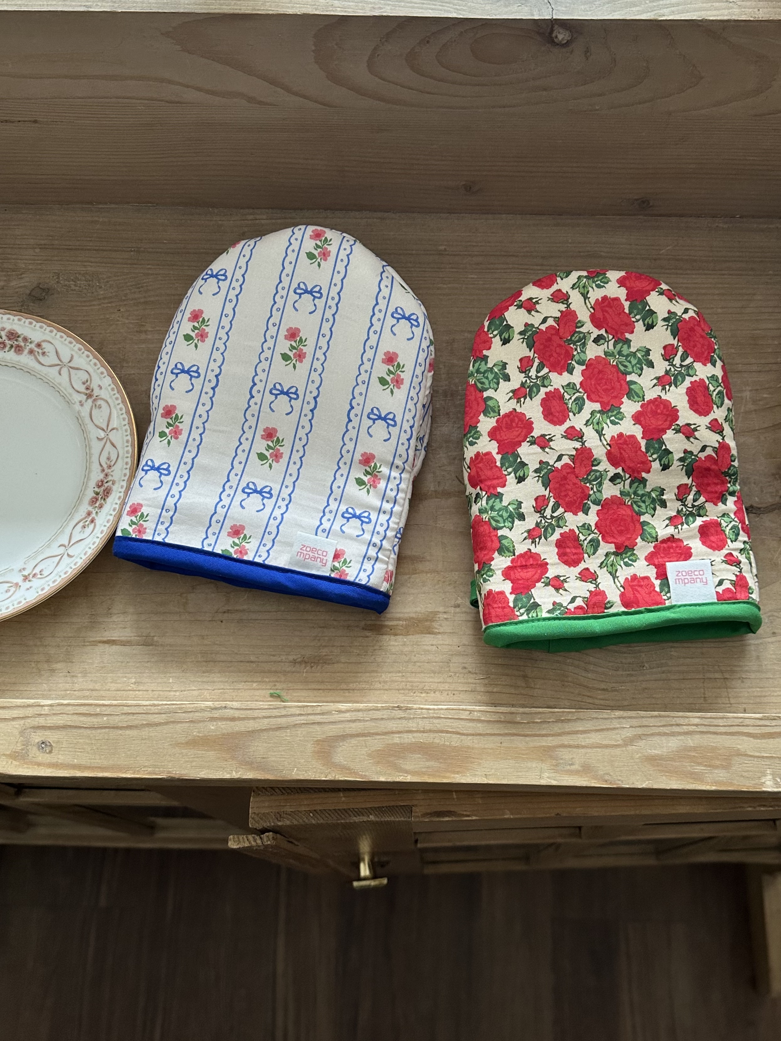 주방장갑 플라워 리본 스트라이프 패브릭 베이킹 주방 냄비 오븐 미니 장갑(2types)