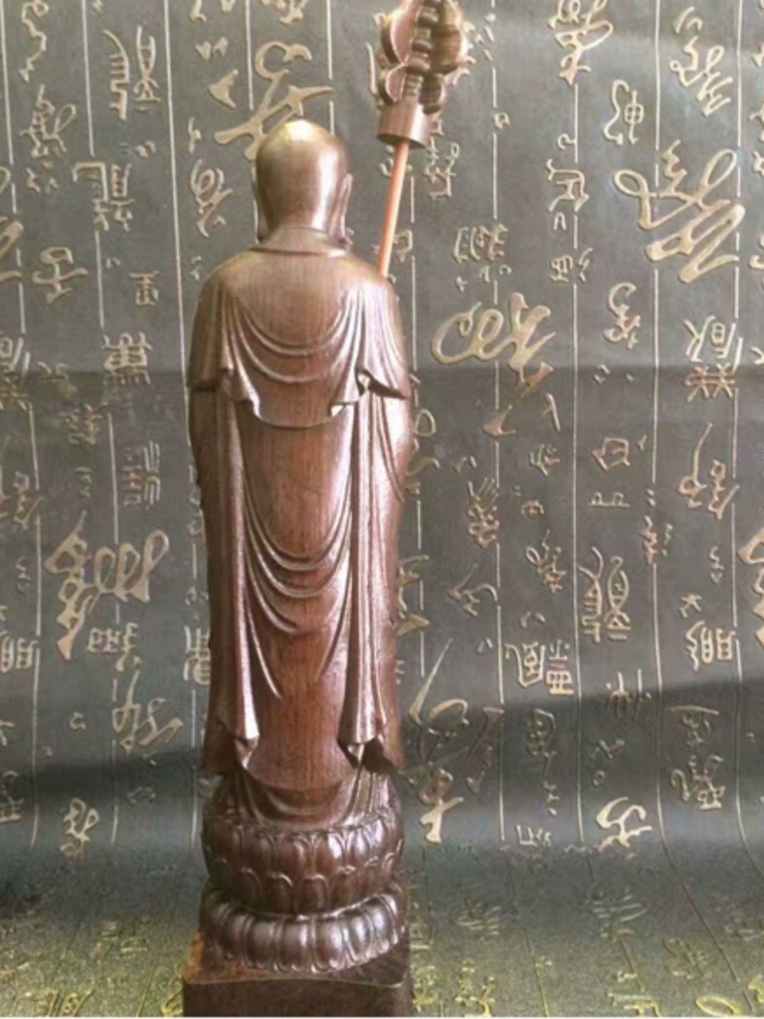 침향나무 지장보살상 불상 불교 지장보살 목불상 나무 침향불상 불교상 좌불 22cm - 상세 이미지 4