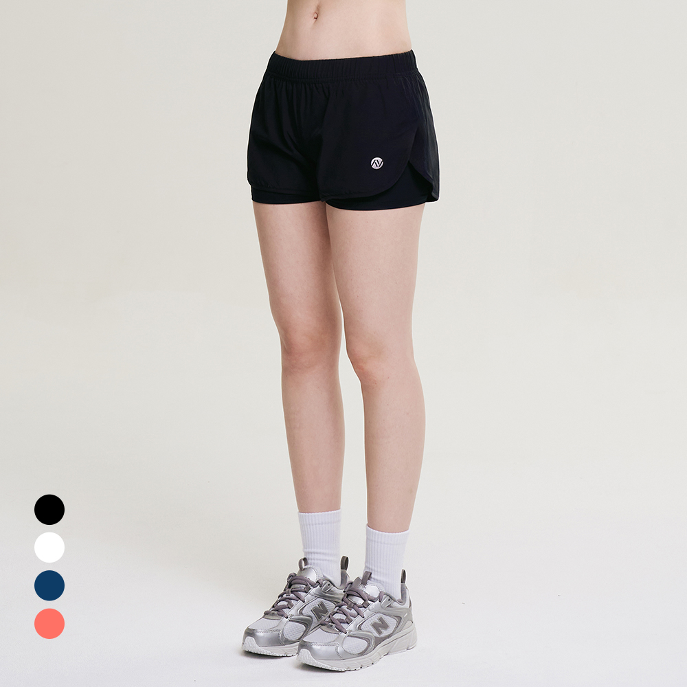 여성 워터레깅스 반바지 래쉬가드 비치웨어 빅사이즈 컴팩트 라이트 레이어드 숏 팬츠