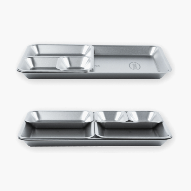 키녹스 하프 스택 사각 접시 4P 세트 반합 백패킹 그릇