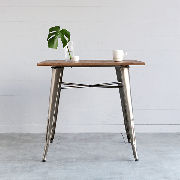 800 원목상판 빈티지테이블 T1101-80W 800mm, 건메탈 5488.2968