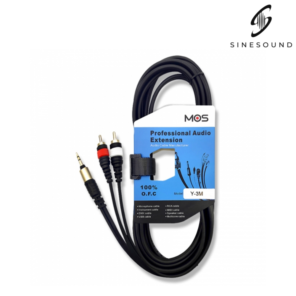 모스 MOS Y- 3.5mm-RCA 2P 폰잭 이어폰 AUX 길이 선택 3m, 1개 - 상품 이미지