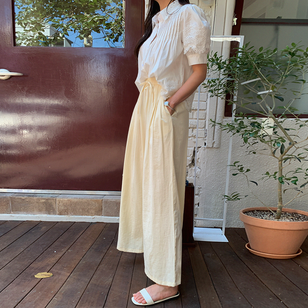 (무배)모요이 와이드 밴딩 팬츠 - 상세 이미지 2