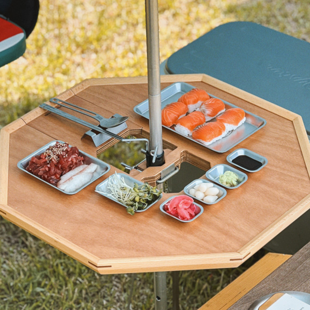 키녹스 스텐 하프스택 사각접시 4종 세트 캠핑 백패킹 그릇