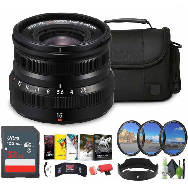 후지필름 XF 16mm f/2.8 R WR 렌즈블랙 카메라/렌즈 여행 가방 32GB 메모리 카드 기타 : R비컴퍼니